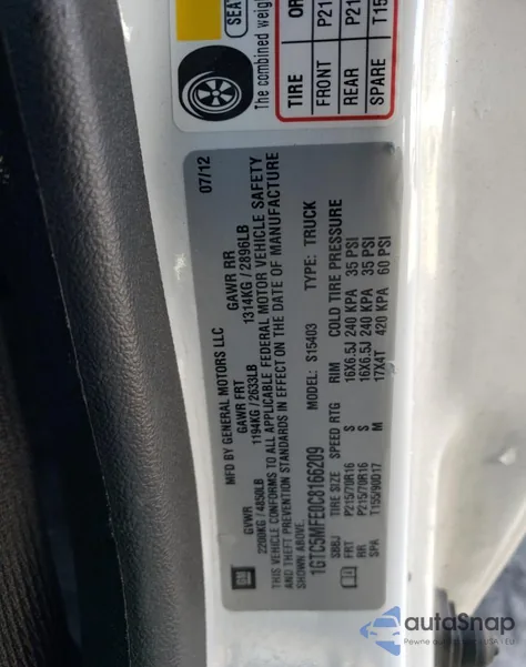 2012 GMC Canyon Sle1 from USA, damaged, VIN 1GTC5MFE0C8166209